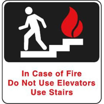 Image for In Case of Fire Acrylic Architectural Sign, Interior, 12-1/4 x 12-3/4 from HD Supply