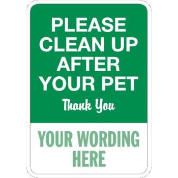 Image for Semi-Custom Please Clean Up.. Sign, Green Non-Reflective, 12 X 18 from HD Supply