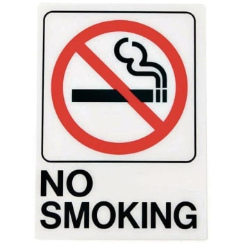 Hy-Ko 5 In X 7 In Plastic No Smoking Sign With Symbol