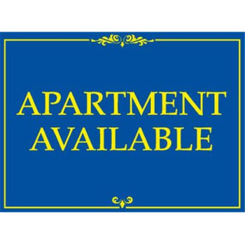 Image for Coroplast Apartment Available Amenity Sign, Blue And Yellow, 24 X 18 from HD Supply