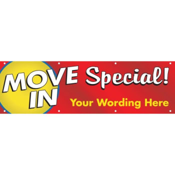 Image for Semi-Custom Move In Special! Banner, Gold And Red, 20' X 4' from HD Supply