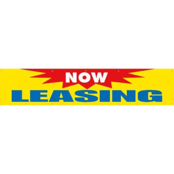 Image for Horizontal Now Leasing Banner, Yellow/Blue/Red, 20' x 4' from HD Supply