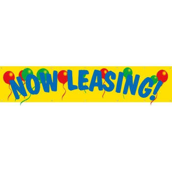 Image for Horizontal Now Leasing Banner, Balloons, 20' X 4' from HD Supply