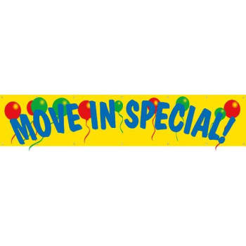 Image for Horizontal Move In Special! Banner, Balloons, 20' x 4' from HD Supply