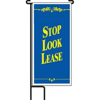 Image for Stop Look Lease Lawn Banner Kit, Blue/Yellow, 15 x 32 from HD Supply
