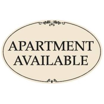 Image for Coroplast Apartment Available Oval Amenity Sign Kit, Black/Ivory, 32 x 21 from HD Supply