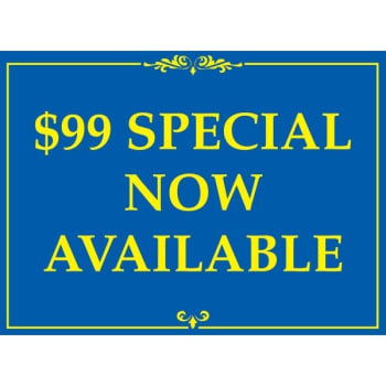 Image for Aluminum Semi-Custom Amenity Sign, Blue/Yellow, 24 x 18 from HD Supply