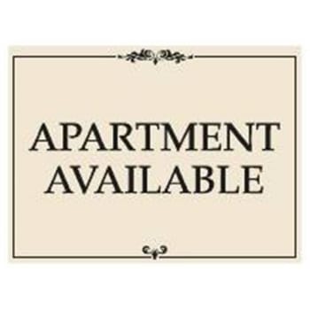Aluminum Apartment Available Amenity Sign, Black and Ivory, 24 x 18