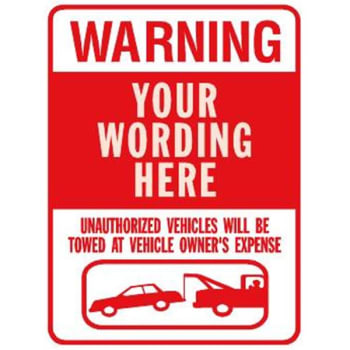 Image for Semi-Custom "Warning Unauthorized Vehicles" Sign Non-Reflective 12 x 18" from HD Supply