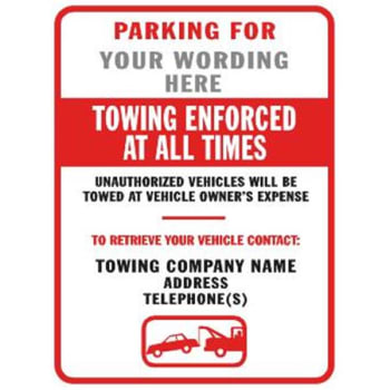 Image for Semi-Custom Parking For...  Sign, Red Reflective, 18 X 24" from HD Supply