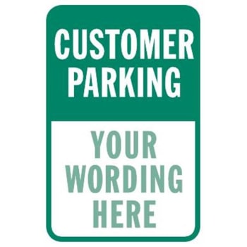 Image for Semi-Custom Customer Parking' Sign, Green, Non-Reflective, 12 X 18 from HD Supply