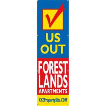 Image for Semi-Custom Vertical Check Us Out Banner, 3' X 10' from HD Supply