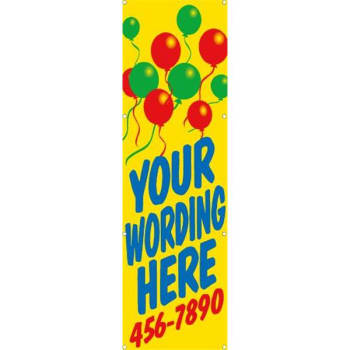 Image for Semi-Custom Vertical Banner, Balloons, 3' X 10' from HD Supply