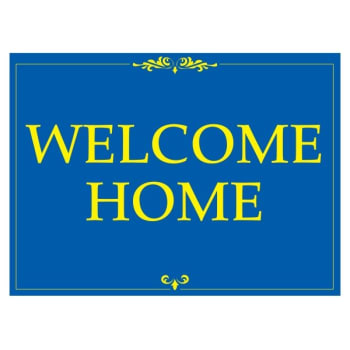 Image for Coroplast Welcome Home Amenity Sign, Blue/yellow, 24 X 18 from HD Supply