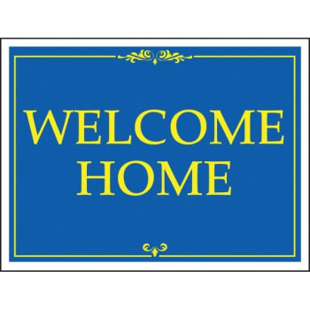 Image for Aluminum Welcome Home Amenity Sign, Blue/Yellow, 24 x 18 from HD Supply