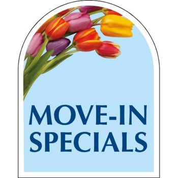 Image for Coroplast Move In Specials Arched Amenity Sign, Tulips, 24 x 30 from HD Supply