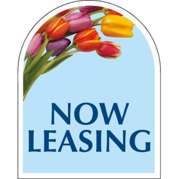 Image for Coroplast Now Leasing Arched Amenity Sign, Tulips, 24 x 30 from HD Supply