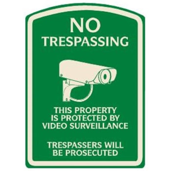 Image for No Trespassing Designer Sign, Ivory On Green, Non-Reflective, 16 X 22 from HD Supply