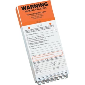 Image for Parking Violation Tags, Tow Date Warning, Fluorescent Orange, Book of 50 from HD Supply