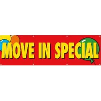 Image for Horizontal Move In Special Banner, Red With Balloons, 10' X 3' from HD Supply