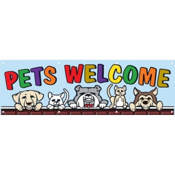 Image for Horizontal Pets Welcome Banner, Cats/Dogs, 10' x 3' from HD Supply