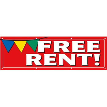 Image for Horizontal Free Rent Pennant Banner, Red, 10' X 3' from HD Supply
