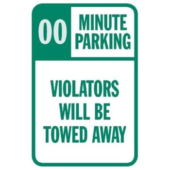 Image for Semi-Custom Timed Parking/violators Towed Sign, Reflective, 12 X 18 from HD Supply