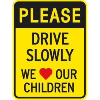 Image for "Please Drive Slowly/Children" Sign, Reflective, 18 x 24" from HD Supply