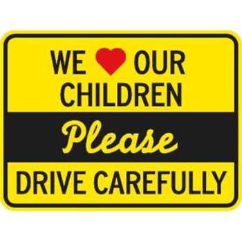 Image for Children/Please Drive Carefully Sign, Reflective, 24 x 18 from HD Supply