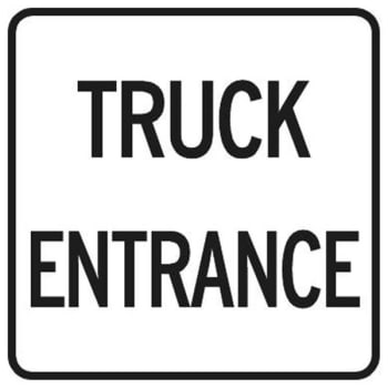 Image for Truck Entrance Sign, Reflective, 18 x 18 from HD Supply