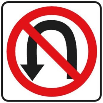Image for No U-Turn Symbol Sign, Reflective, 24 x 24 from HD Supply