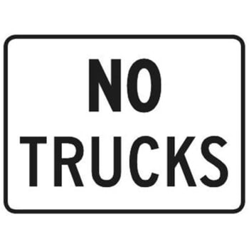 Image for No Trucks Horizontal Sign, Non-Reflective, 24 x 18 from HD Supply