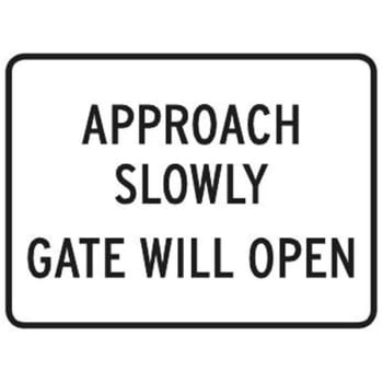 Image for Approach Slowly/Gate Will Open Sign, Non-Reflective, 24 x 18 from HD Supply