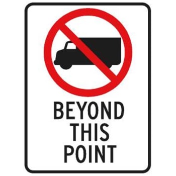 Image for No Trucks Symbol/Beyond This Point Sign, High Intensity, 18 x 24 from HD Supply