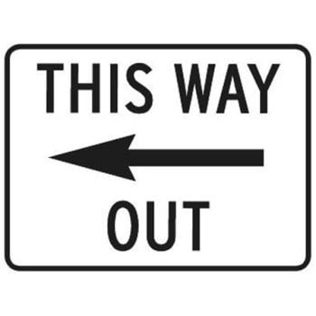 Image for This Way Out Sign with Left Arrow/Horizontal, Reflective, 24 x 18 from HD Supply