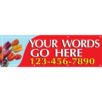 Image for Horizontal Semi-Custom Banner, Red/Tulips, 10' x 3' from HD Supply