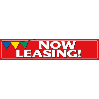 Image for Horizontal Now Leasing Banner, Red Pennant, 20' X 4' from HD Supply