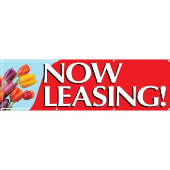 Image for Horizontal Now Leasing! Banner, Tulips, 10' X 3' from HD Supply