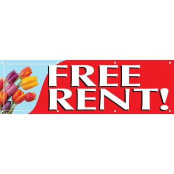 Image for Horizontal Free Rent Banner, Tulips, 10' x 3' from HD Supply