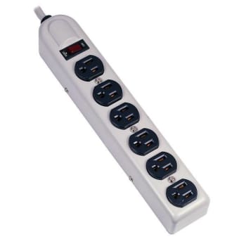 Image for Hubbell Wiring Devices 6-Outlet Metallic Power Strip 6' Cord from HD Supply