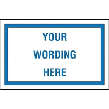 Image for Custom Layered Color Sign With Straight Corners, White/Blue, 17 X 11 from HD Supply