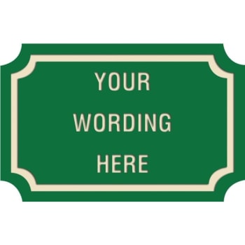 Image for Custom Layered Color Sign With Notched Corners, Green/Ivory, 17 X 11 from HD Supply
