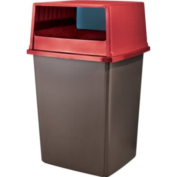Image for Rubbermaid Glutton 56 Gallon Trash Can (Dark Brown/Red) from HD Supply