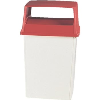 Image for Rubbermaid Glutton 56 Gallon Trash Can (White/Red) from HD Supply