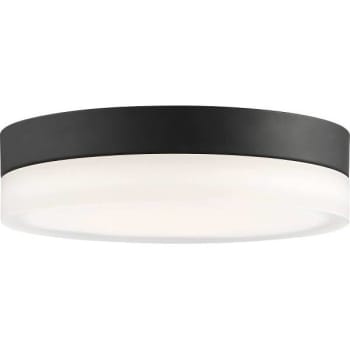 Satco® Pi 14" Led Flush Mount Black Fixture With Etched Glass