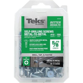 Image for Teks #10 X 5/8 In Phillips Pancake Head Self Drilling Screws Package Of 190 from HD Supply