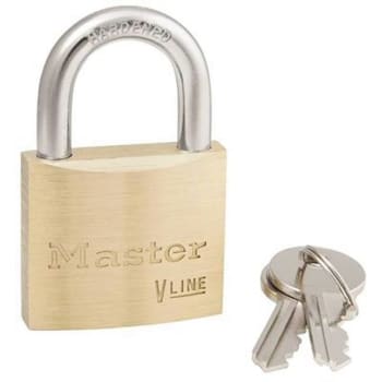 Image for Master Lock 1-1/2 In Wide V-Line Brass Padlock, Keyed Alike from HD Supply