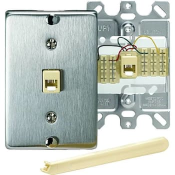 Image for Leviton Stainless Steel 1-Gang Coaxial Wall Plate from HD Supply
