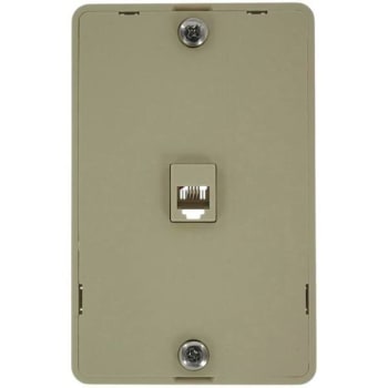 Image for Leviton 6-Position 4-Conductor Screw Terminals Telephone Wall Jack, Ivory from HD Supply