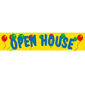 Image for Horizontal Open House Banner, Balloons, 20' X 4' from HD Supply